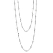Cheryl M Sterling Silver Rhodium-plated Brilliant-cut Round CZ 42 Station 36 Inch Necklace