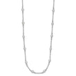 Cheryl M Sterling Silver Rhodium-plated Brilliant-cut Round CZ 42 Station 36 Inch Necklace