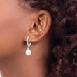 Cheryl M Sterling Silver Rhodium-plated Freshwater Cultured Pearl and Brilliant-cut CZ Dangle Earrings - Birthstone Company