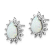 Cheryl Sterling Silver Teardrop Halo Earrings with Opal & CZ Stone