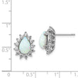 Cheryl Sterling Silver Teardrop Halo Earrings with Opal & CZ Stone