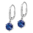 Sterling Silver Blue Spinel & White CZ Dangle Earrings, Rhodium-Plated, Gift-Ready - Birthstone Company