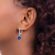 Sterling Silver Blue Spinel & White CZ Dangle Earrings, Rhodium-Plated, Gift-Ready - Birthstone Company