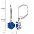 Sterling Silver Blue Spinel & White CZ Dangle Earrings, Rhodium-Plated, Gift-Ready - Birthstone Company