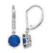 Sterling Silver Blue Spinel & White CZ Dangle Earrings, Rhodium-Plated, Gift-Ready - Birthstone Company