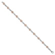 Cheryl M Sterling Silver Rhodium-plated and Rose Gold-plated Accent Brilliant-cut CZ Bezel 11 Station 7.25 Inch Bracelet
