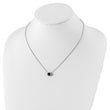 Cheryl M Sterling Silver Rhodium-plated Brilliant-cut Green Glass and Brilliant-cut White CZ Halo 18 Inch Necklace