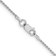 Sterling Silver Rhodium-plated 1.1mm Diamond-cut Rope Chain w/2in ext.