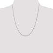 Sterling Silver Rhodium-plated 1.1mm Diamond-cut Rope Chain w/2in ext.
