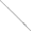 Sterling Silver Rhodium-plated 1.1mm Diamond-cut Rope Chain w/2in ext.