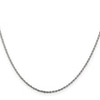 Sterling Silver Rhodium-plated 1.5mm Diamond-cut Rope Chain w/2in ext.