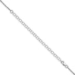 Sterling Silver Rhodium-plated 1.5mm Diamond-cut Rope Chain w/2in ext.