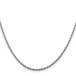 Sterling Silver Rhodium-plated 1.85mm Diamond-cut Rope Chain