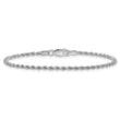 Sterling Silver Rhodium-plated 1.85mm Diamond-cut Rope Chain - Birthstone Company