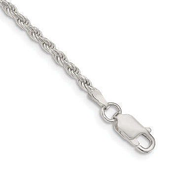 Sterling Silver 2.25mm Diamond-cut Rope Chain - Birthstone Company