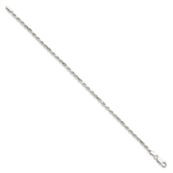 Sterling Silver 2.5mm Diamond-cut Rope Chain - Birthstone Company