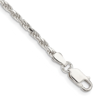 Sterling Silver 2.5mm Diamond-cut Rope Chain - Birthstone Company