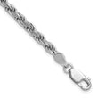 Sterling Silver Rhodium-plated 4.25mm Diamond-cut Rope Chain - Birthstone Company