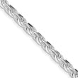 Sterling Silver Rhodium-plated 4.25mm Diamond-cut Rope Chain