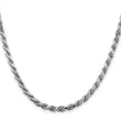 Sterling Silver Rhodium-plated 4.75mm Diamond-cut Rope Chain