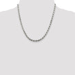 Sterling Silver Rhodium-plated 4.75mm Diamond-cut Rope Chain