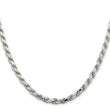 Sterling Silver 925 Unisex Polished Diamond-Cut Rope Chain Necklace 20 26 in - Birthstone Company