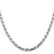 Sterling Silver 925 Unisex Polished Diamond-Cut Rope Chain Necklace 20 - 22