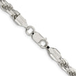 Sterling Silver 925 Unisex Polished Diamond-Cut Rope Chain Necklace 20 22 in - Birthstone Company