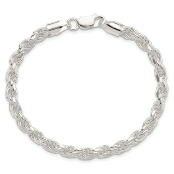Sterling Silver 5.75mm Diamond-cut Rope Chain