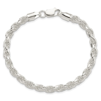Sterling Silver 5.75mm Diamond-cut Rope Chain - Birthstone Company