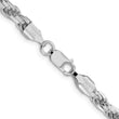 Sterling Silver Rhodium-plated 5.75mm Diamond-cut Rope Chain