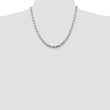 Sterling Silver Rhodium-plated 5.75mm Diamond-cut Rope Chain