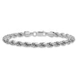 Sterling Silver Rhodium-plated 5.75mm Diamond-cut Rope Chain - Birthstone Company