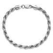 Sterling Silver Rhodium-plated 5.75mm Diamond-cut Rope Chain - Birthstone Company