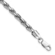 Sterling Silver Rhodium-plated 5.75mm Diamond-cut Rope Chain - Birthstone Company