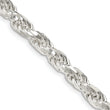 Sterling Silver 925 Unisex Polished Diamond-Cut Rope Chain Necklace 20 26 in - Birthstone Company