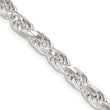 Sterling Silver 925 Unisex Polished Diamond-Cut Rope Chain Necklace 20 - 22