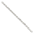 Sterling Silver 7mm Diamond-cut Polished 8 Sides Rope Chain