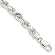 Sterling Silver 7mm Diamond-cut Polished 8 Sides Rope Chain