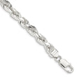Sterling Silver 7mm Diamond-cut Polished 8 Sides Rope Chain - Birthstone Company