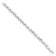 Sterling Silver Rhodium-plated 7mm Diamond-cut Rope Chain