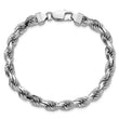Sterling Silver Rhodium-plated 7mm Diamond-cut Rope Chain - Birthstone Company