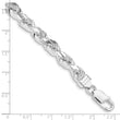 Sterling Silver Rhodium-plated 7mm Diamond-cut Rope Chain - Birthstone Company