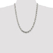 Sterling Silver 8mm Diamond-cut Rope Chain