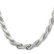 Sterling Silver 9.5mm Diamond-cut Rope Chain