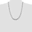 Sterling Silver 9.5mm Diamond-cut Rope Chain