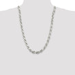Sterling Silver 9.5mm Diamond-cut Rope Chain