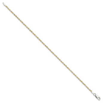 Sterling Silver And Vermeil 1.85mm Diamond-cut Rope Chain - Birthstone Company