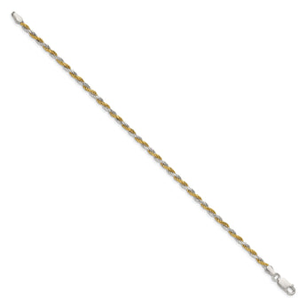 Sterling Silver And Vermeil 2.5mm Diamond-cut Rope Chain