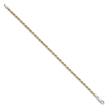 Sterling Silver And Vermeil 2.5mm Diamond-cut Rope Chain - Birthstone Company